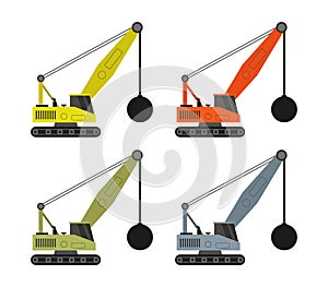 Wrecking ball crane icon illustrated in vector on white background