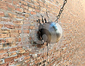 Wrecking Ball Hitting Wall