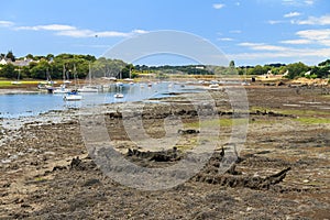 Wrecks at low tide in Lorient