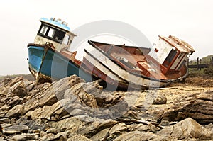 Wrecks of stranded ships photo