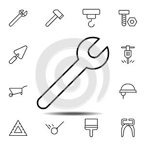 wrench, diy icon. Simple thin line, outline vector element of Construction tools icons set for UI and UX, website or mobile