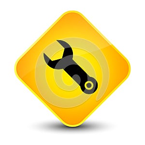 Wrench icon elegant yellow diamond button