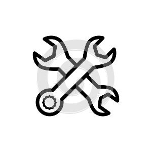 Wrench icon flat vector template design trendy