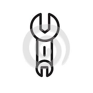 Wrench icon vector isolated on white background, Wrench sign , line symbol or linear element design in outline style