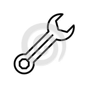 Wrench icon vector sign and symbol isolated on white background