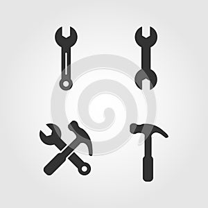 Wrench icons set, flat design