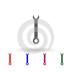 Wrench multi color icon. Simple glyph, flat vector of car repear icons for ui and ux, website or mobile application