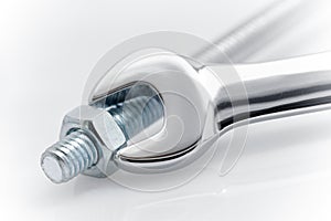 Wrench on nut and bolt