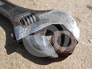 Wrench and nut