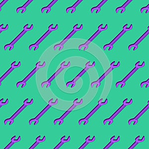 Wrench pattern seamless. Repair Tool background. Vector texture