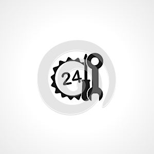 wrench with screwdriver icon. 24 hour service icon. wrench with screwdriver isolated vector icon. Maintenance icon
