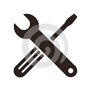 Wrench and screwdriver icon photo