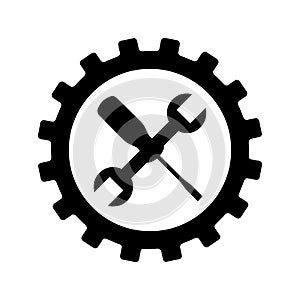 Wrench and screwdriver mechanic tools icon