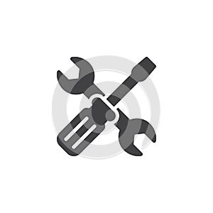 Wrench and screwdriver tools vector icon