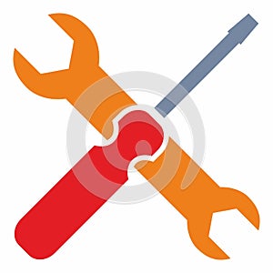 wrench and screwdriver, vector icon, symbol, color sign, vector, eps.