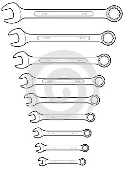 Wrench Set line drawing