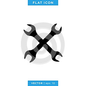 Wrench, Spanner Icon Vector Logo Design Template. Tools, Repair, Service Symbol