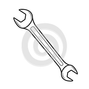Wrench vector line style isolated on white background