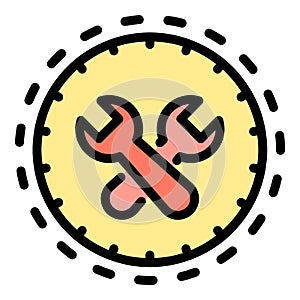 Wrench watch repair icon color outline vector