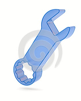 Wrench on white background. Isolated 3D illustration