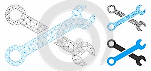 Wrenches Vector Mesh Network Model and Triangle Mosaic Icon