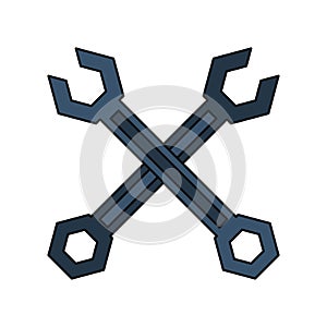 Wrenchs tools crossed symbol isolated