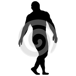 Wrestler isolated silhouette vector