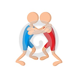 Wrestlers cartoon icon