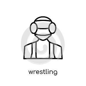 Wrestling icon. Trendy modern flat linear vector Wrestling icon