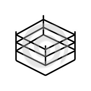 Wrestling ring black icon vector