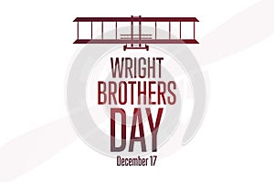 Wright Brothers Day. December 17. Holiday concept. Template for background, banner, card, poster with text inscription