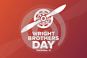 Wright Brothers Day. December 17. Holiday concept. Template for background, banner, card, poster with text inscription