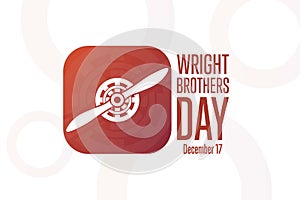 Wright Brothers Day. December 17. Holiday concept. Template for background, banner, card, poster with text inscription