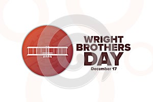 Wright Brothers Day. December 17. Holiday concept. Template for background, banner, card, poster with text inscription