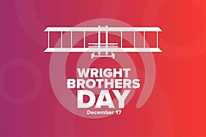 Wright Brothers Day. December 17. Holiday concept. Template for background, banner, card, poster with text inscription photo