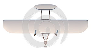 Wright Flyer 1- Top view white background 3D Rendering Ilustracion 3D