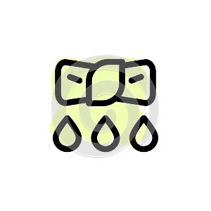 Wring with color shadow vector icon in laundry set