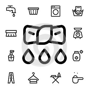 Wring flat vector icon in laundry pack