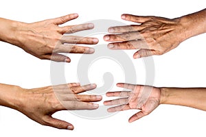 wrinkle hand Middle aged isolated