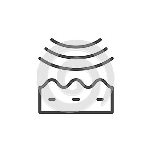 Wrinkle smoothing line outline icon