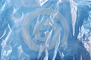 Wrinkled blue plastic