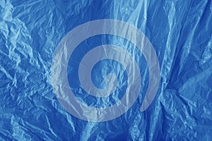 Wrinkled blue plastic