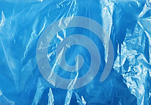 Wrinkled blue plastic