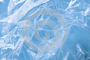 Wrinkled blue plastic