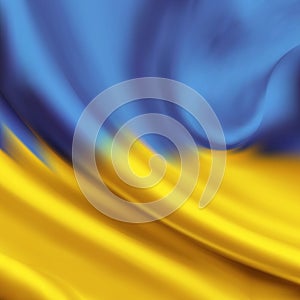 Wrinkled fabric. Twocolor. Ukrainian symbols. Ukrainian flag. eps 10
