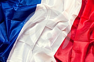 Wrinkled france Flag with copyspace