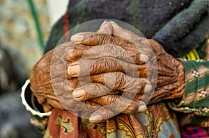 Wrinkled hands
