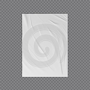 Wrinkled paper vector realistic template for poster