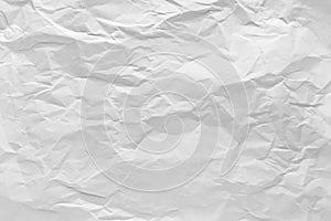 Wrinkled sheet paper white and empty space for text background.