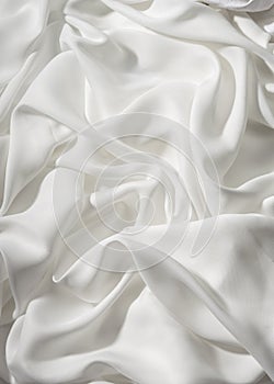 Wrinkled silky luxurous textile. Smoothy satin drapery photo